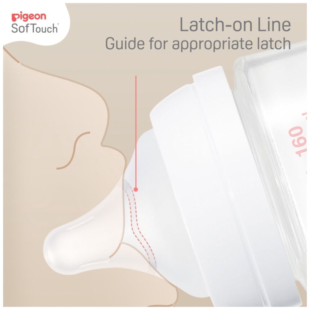 Pigeon SofTouch III Bottle T-Ester 200ml Leaf Anti-Colic Steriliser Safe 0m+