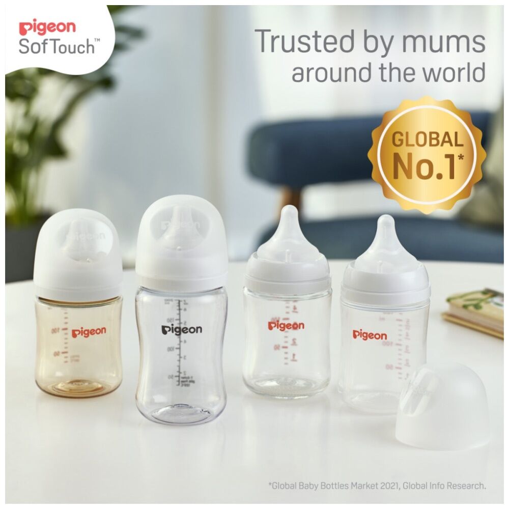 Pigeon SofTouch III Bottle T-Ester 200ml Leaf Anti-Colic Steriliser Safe 0m+