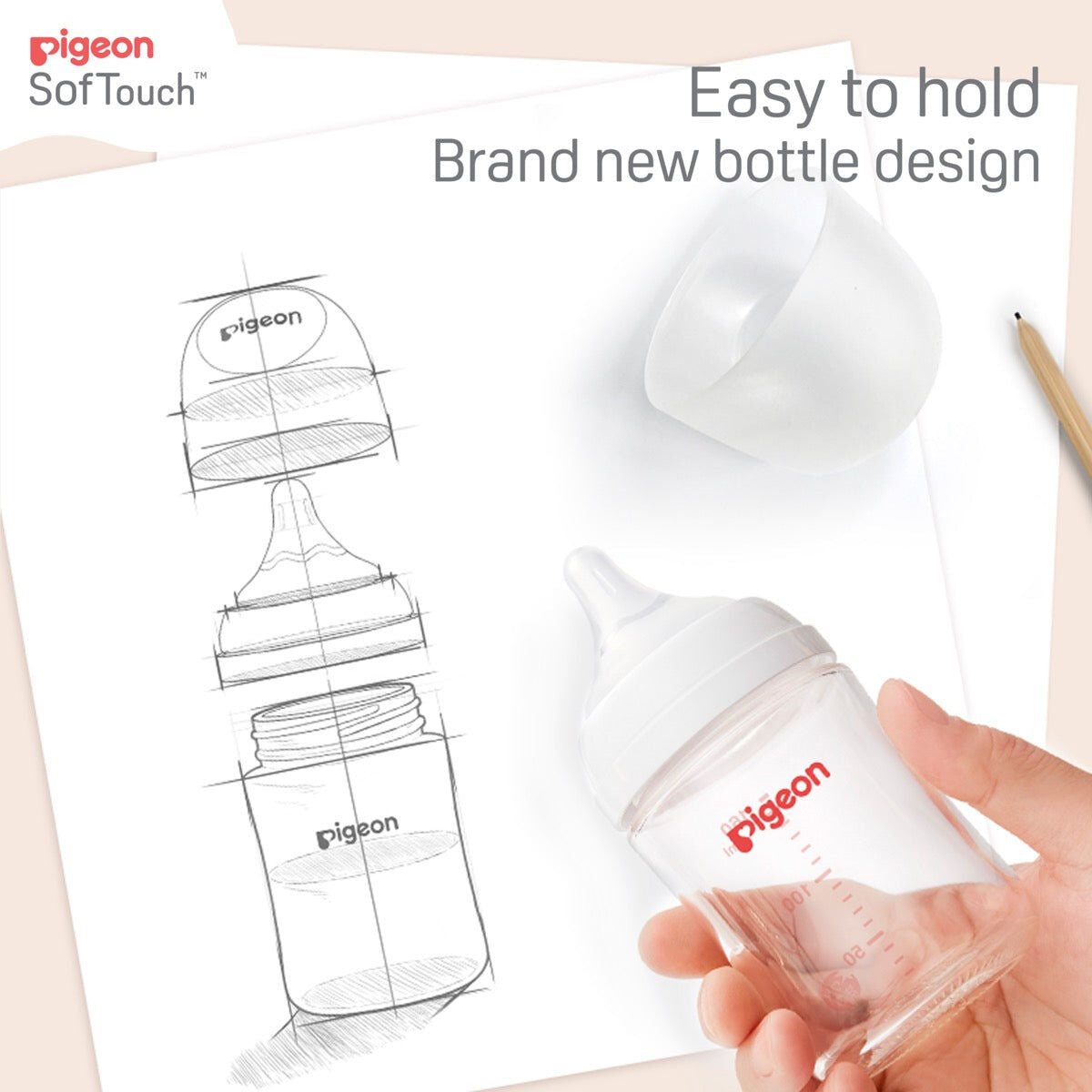2PK Pigeon SofTouch III Bottle T-Ester 200ml Leaf Anti-Colic 0m+