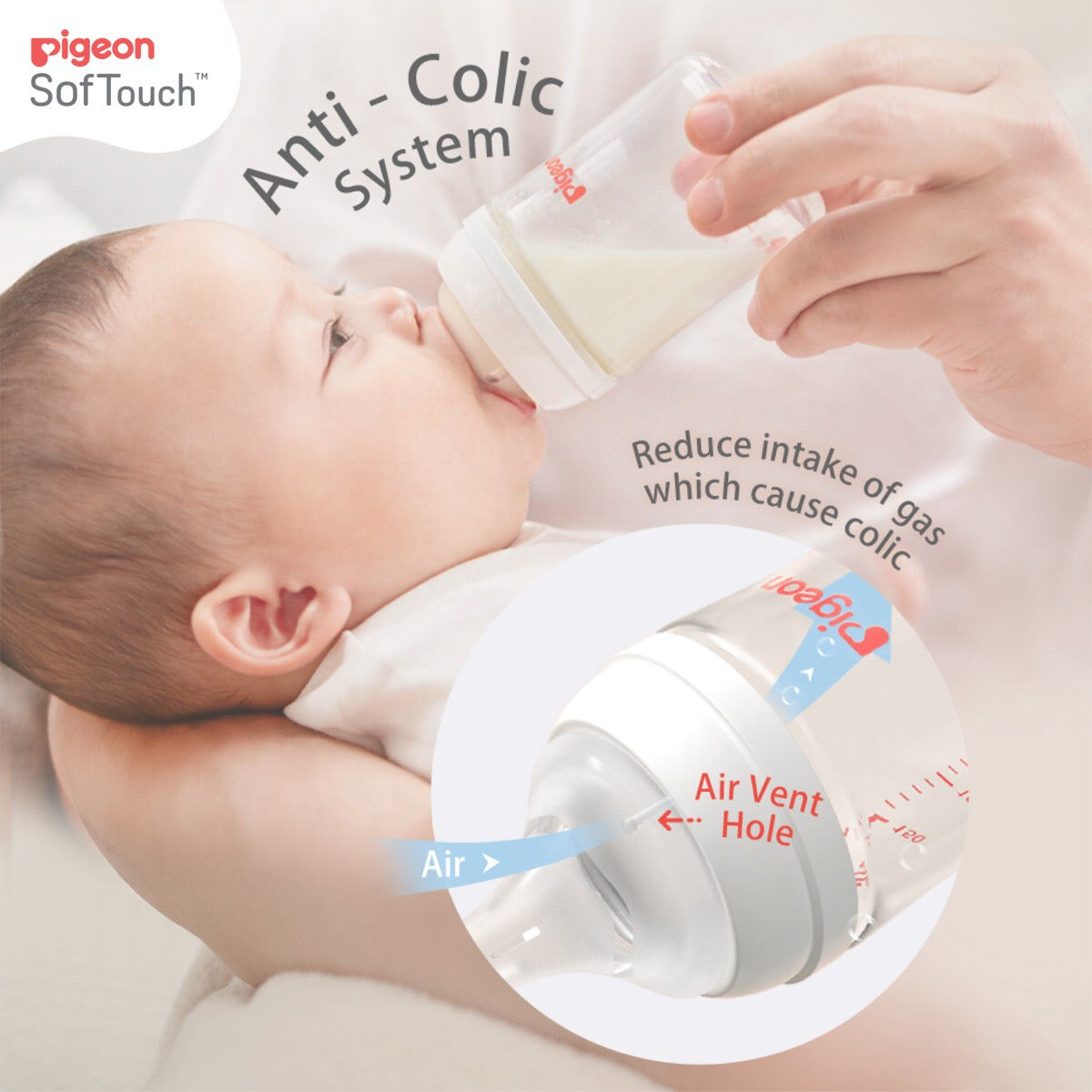 2PK Pigeon SofTouch III Bottle T-Ester 200ml Leaf Anti-Colic 0m+