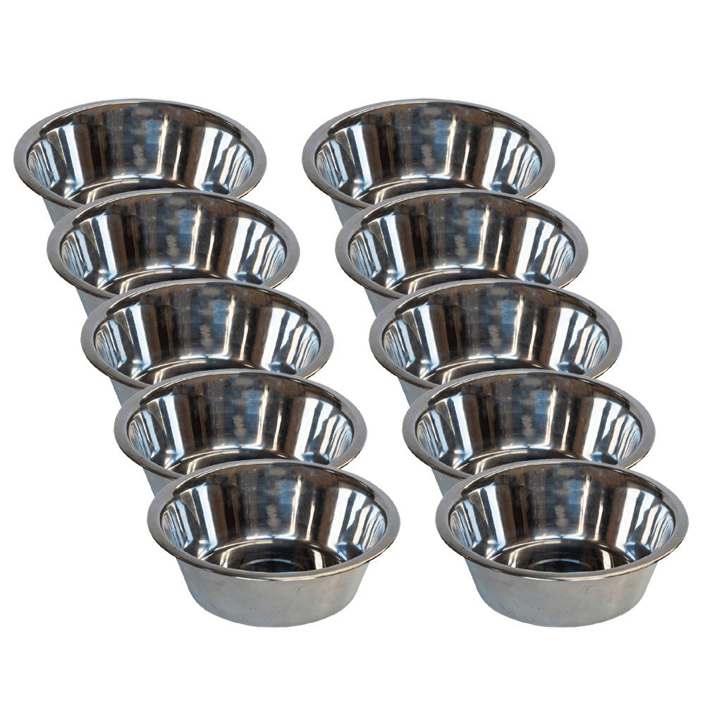 10PK Superior Pet Essentials Economy Stainless Steel Bowl 568ml
