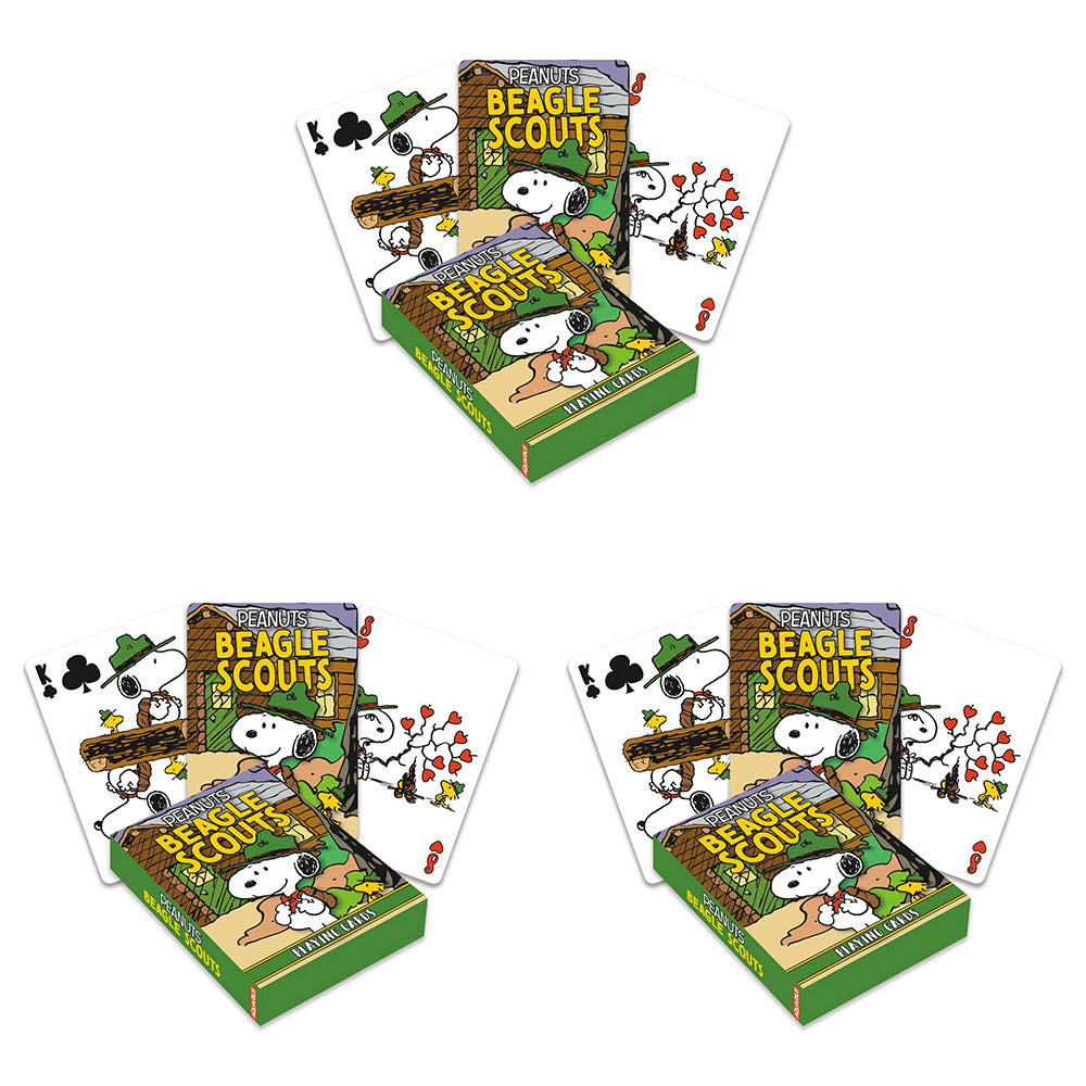 3PK Aquarius Peanuts Beagle Scouts Playing Cards Poker Gaming Deck