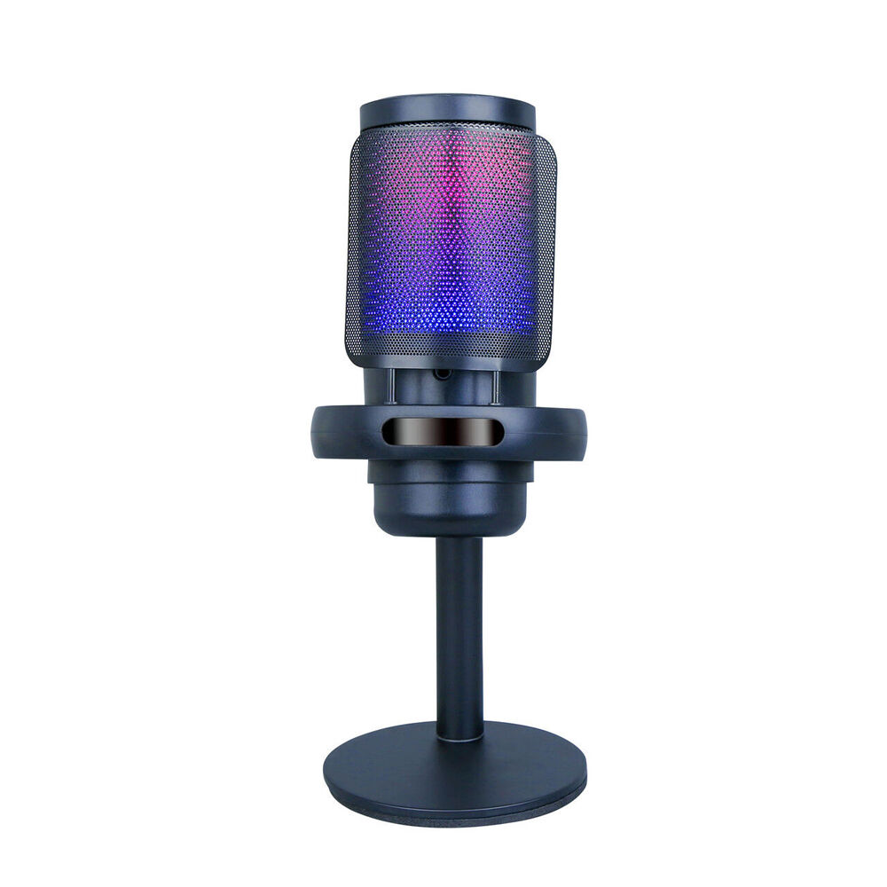 Laser Gaming Streaming Microphone w/ Headphone Jack & Pop Filter RGB Lighting
