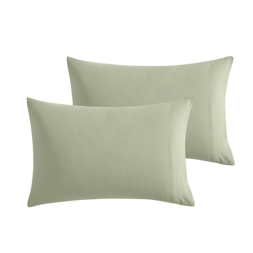 8pc Ardor Boudoir Waterproof Microfibre Pillowcases Green 48x74cm