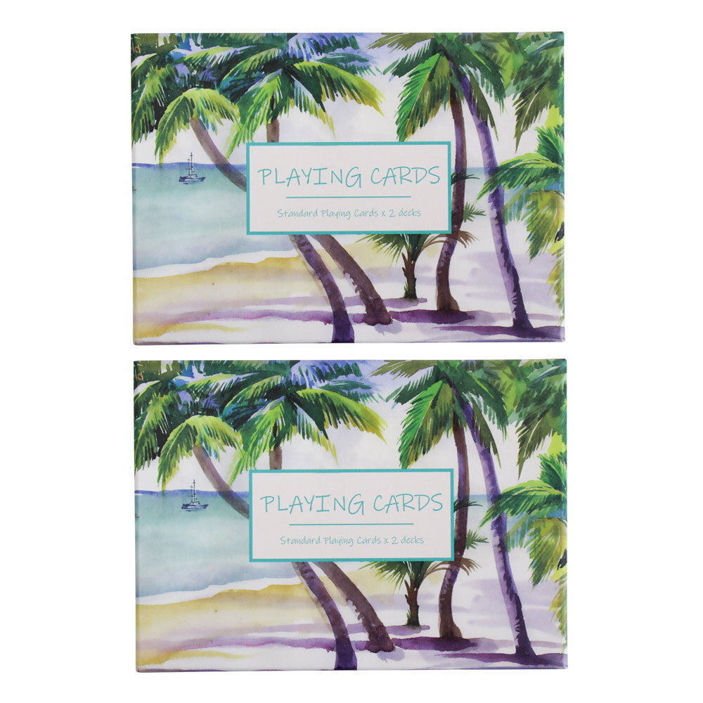 2PK LVD Island 14cm Poker Paper 2-Deck Standard Playing Cards