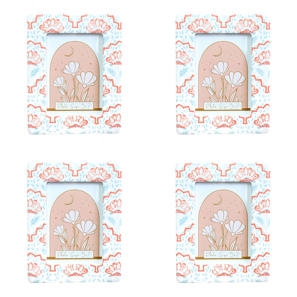 4PK LVD Wood/Ceramic Glass Picture/Photo Frame 5x7 18x1x23cm Vintage Sari