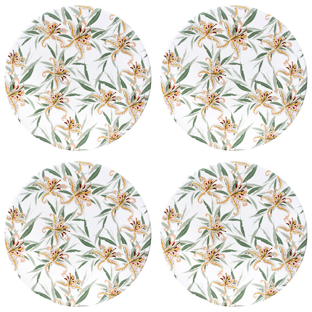 4PK LVD Ceramic/Cork Placemat Trivet Tropics Home/Kitchen Decor Round 25cm