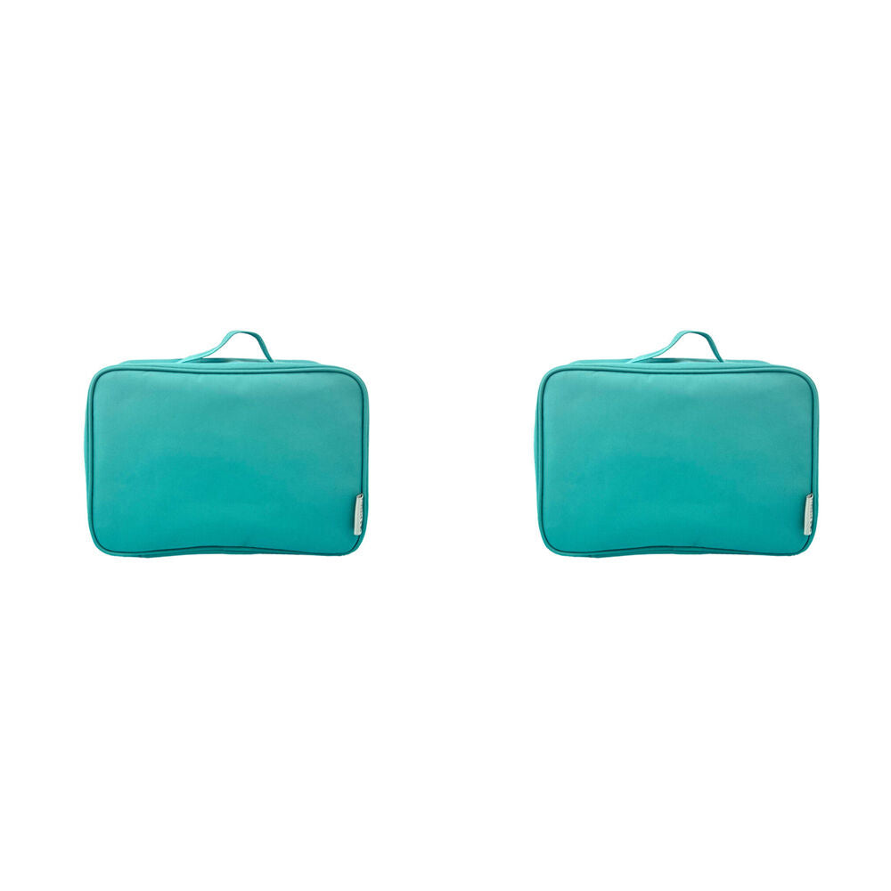 2PK Frankie & Me Women's Zip Makeup Cosmetics Hanging Travel Toiletry Bag 27cm Green