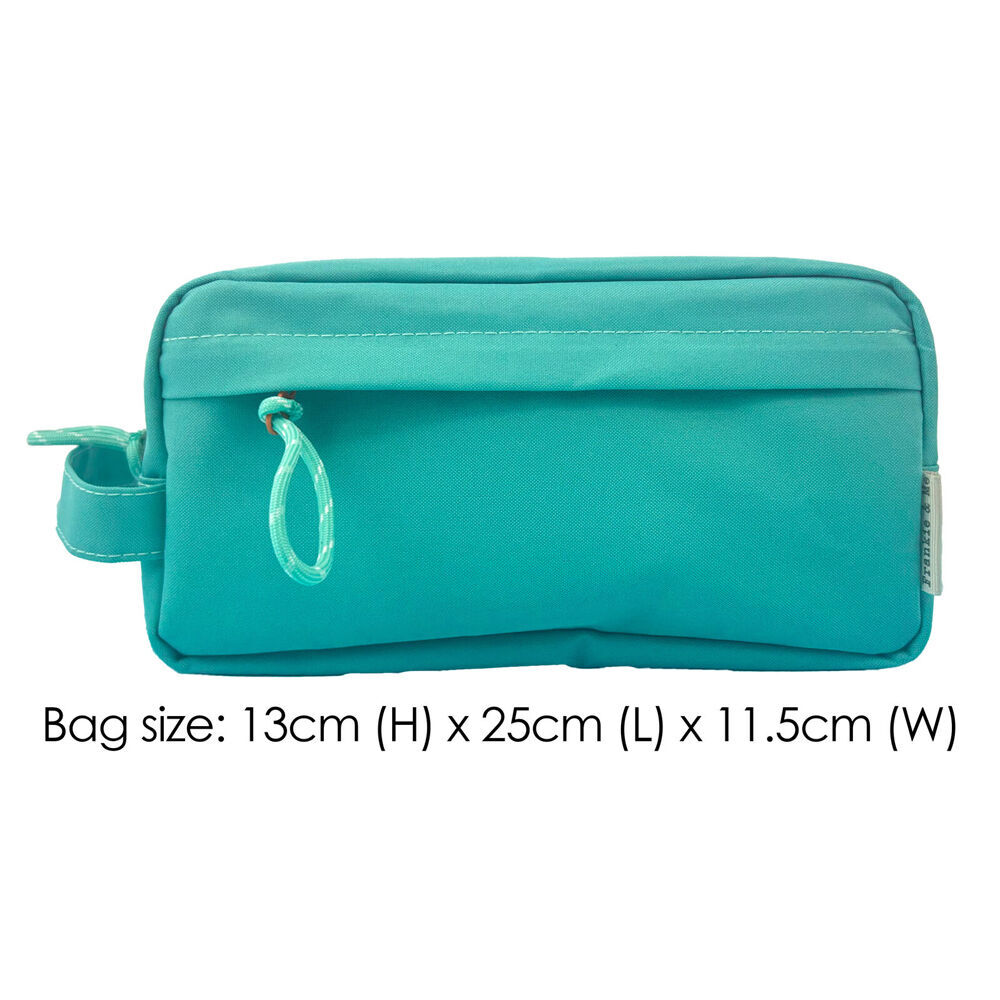 4PK Frankie & Me Women's Rectangular Zip Makeup Cosmetics Toiletry Bag 25x13cm Green