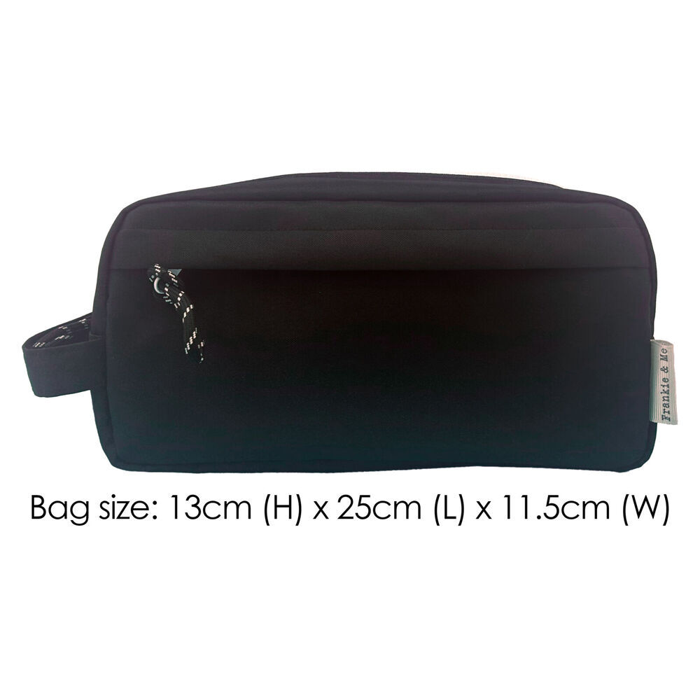 4PK Frankie & Me Women's Rectangular Zip Makeup Cosmetics Toiletry Bag 25x13cm Black