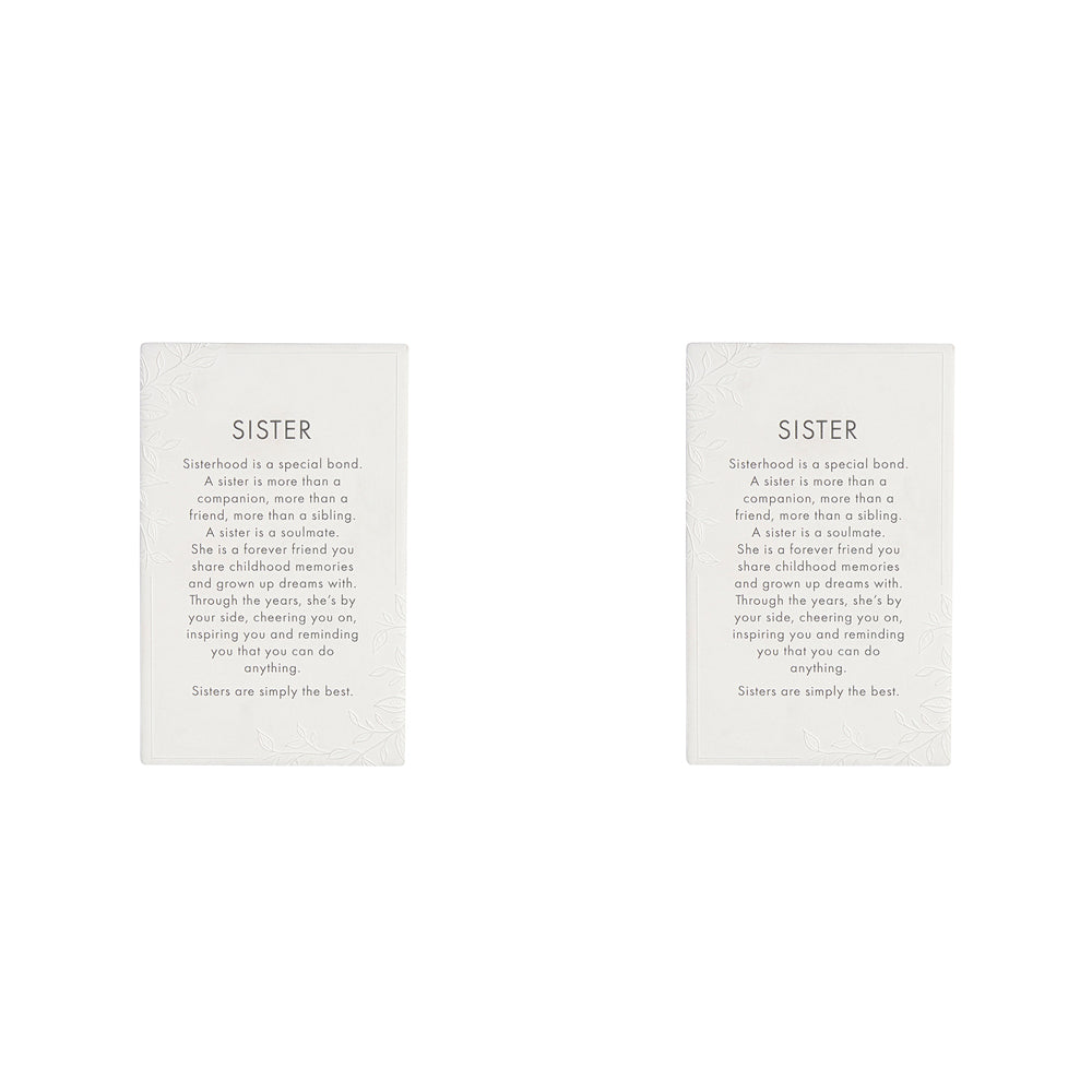 2PK Splosh Precious Quote Sister Ceramic Standing/Hanging Decor White 16cm
