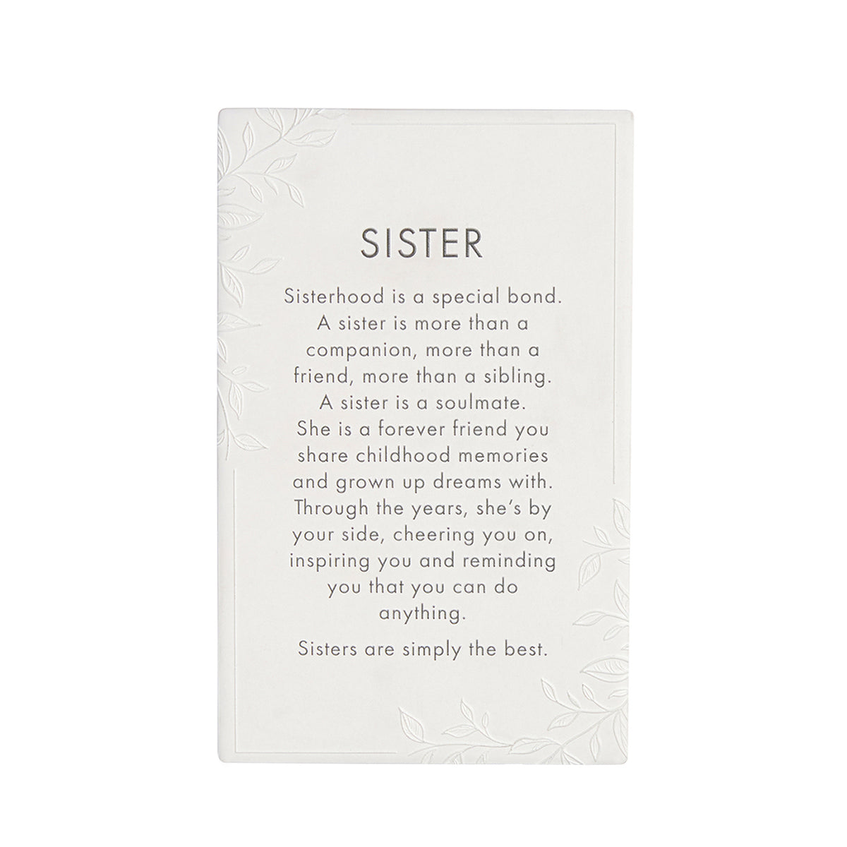 2PK Splosh Precious Quote Sister Ceramic Standing/Hanging Decor White 16cm