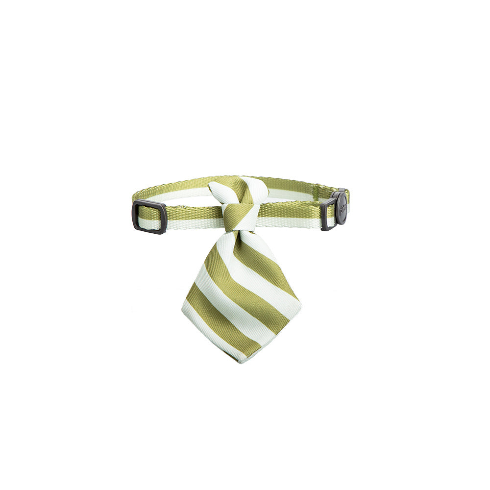 2x Pidan Adjustable 18-30cm Pet Cat Necktie - Green Stripe