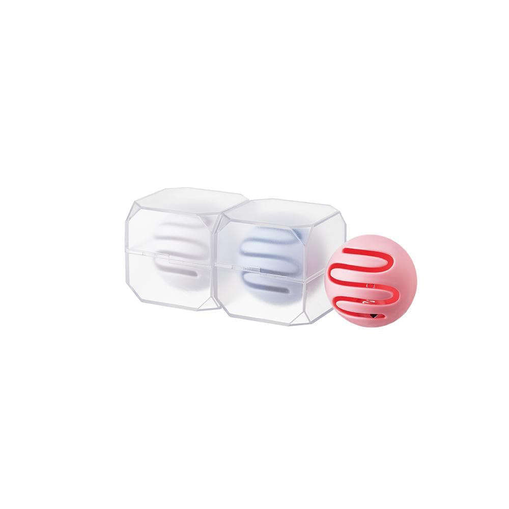 2x Pidan 5cm Ball w/ Bell Pet Cat Interactive Toy - Pink