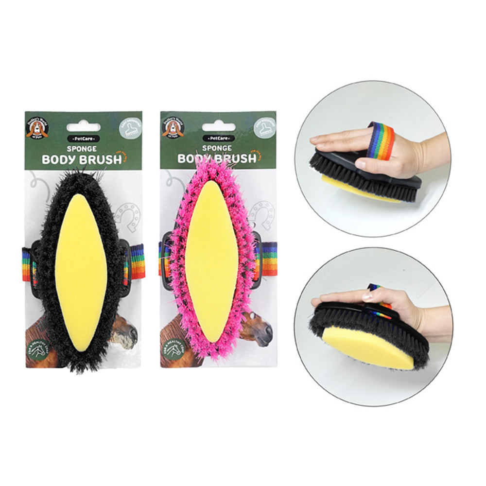 2PK Dudley's World Of Pets Horse Body Brush With Sponge Assorted