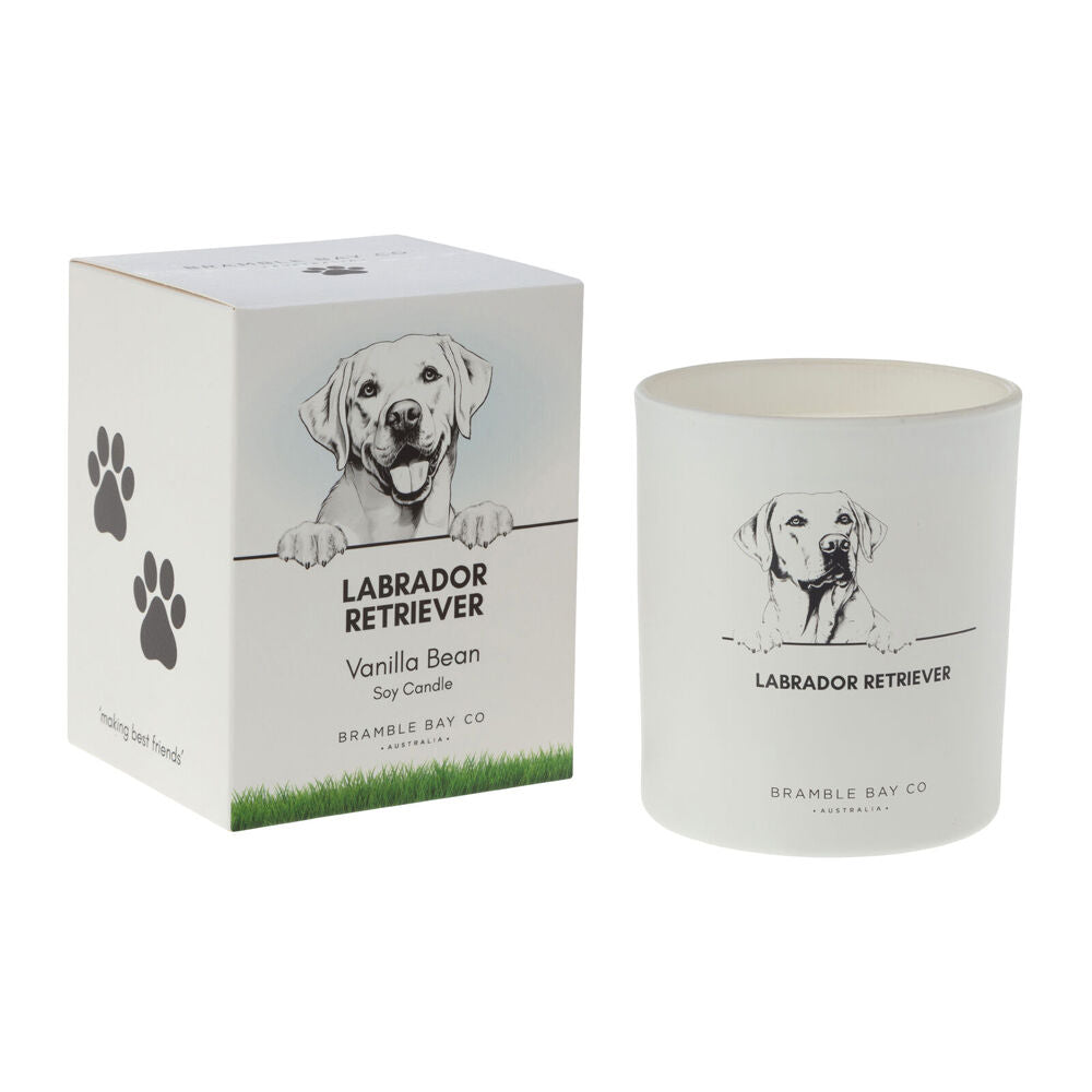 Bramble Bay Labrador Retriever Soy Candle Warm Vanilla Scented 300g