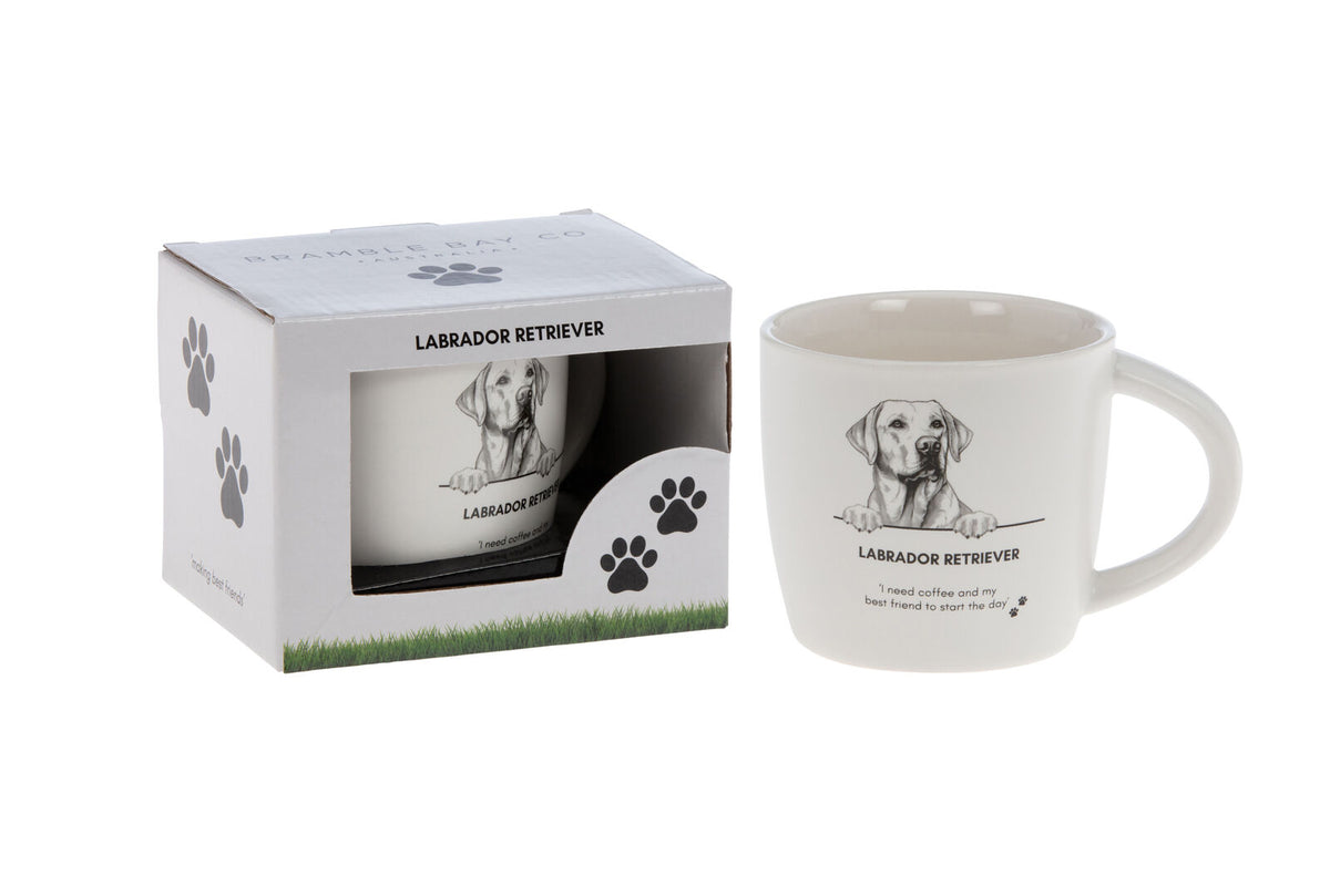 4PK Bramble Bay Labrador Retriever Dog Print Novelty/Coffee Mug White