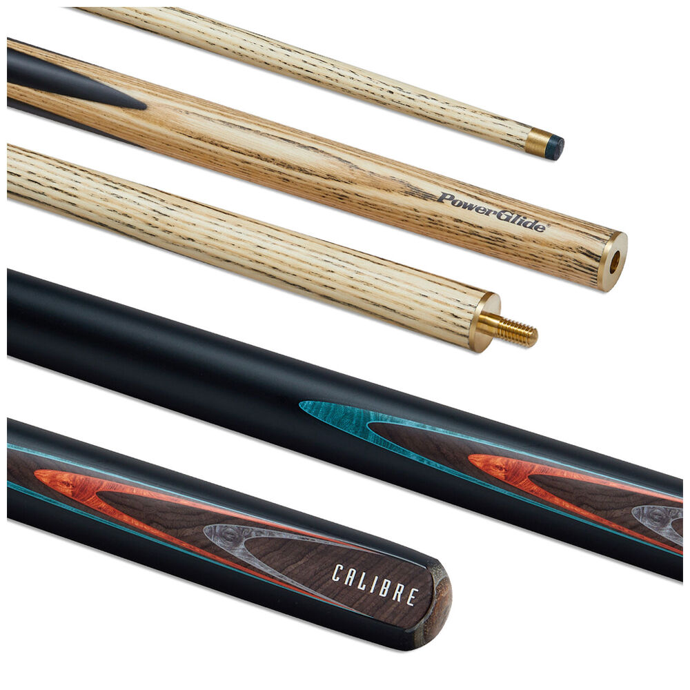 2pc PowerGlide Calibre Ash Pool Billiards Snooker Hardwood Cue 10mm Tip Black