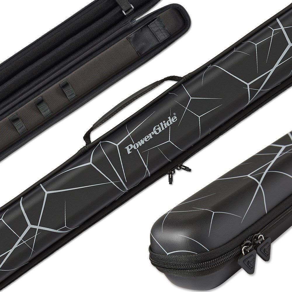 2pc PowerGlide Noir Pool/Billiards Cue Stick Case - Black