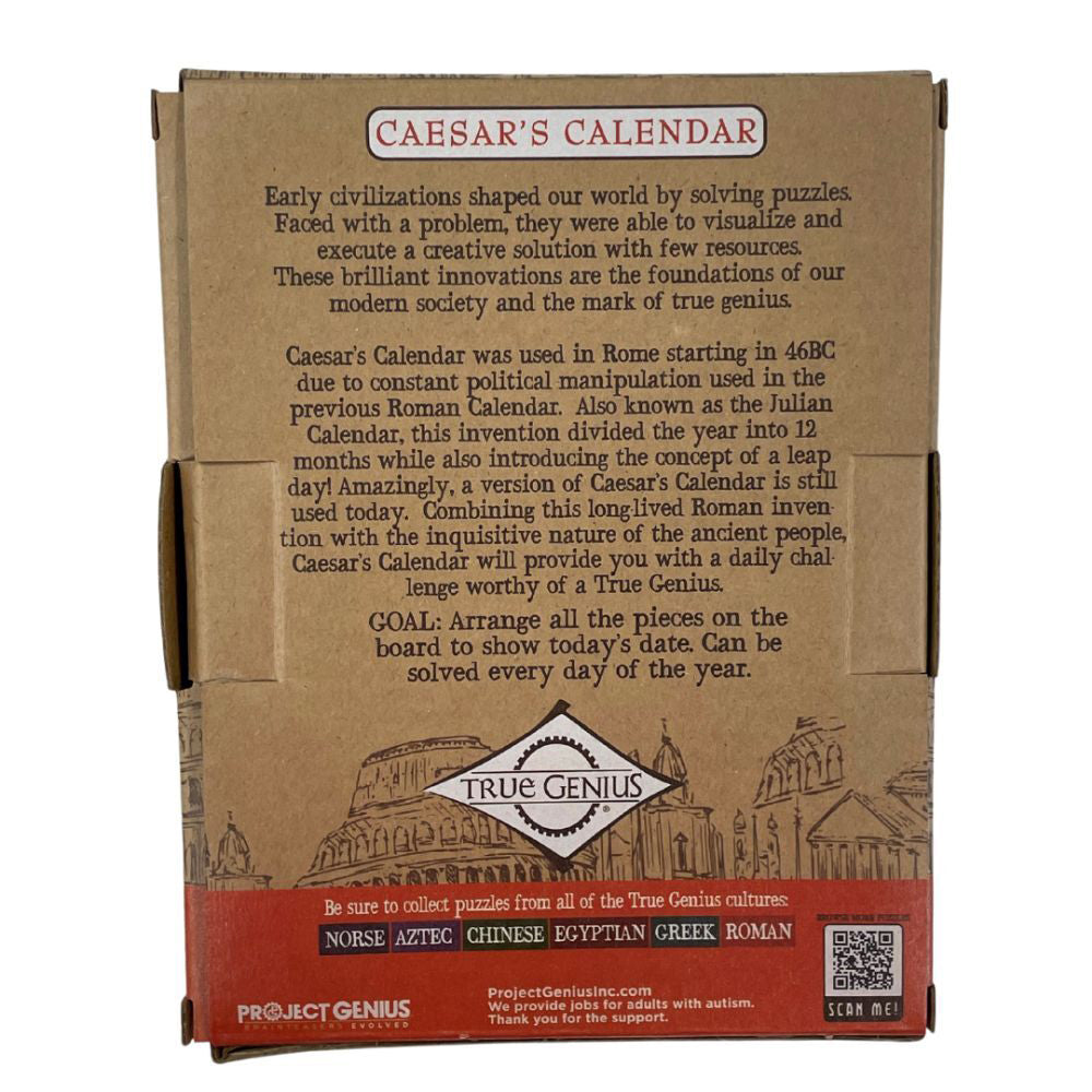 2PK Project Genius 13.5x17.5cm Caesar’s Calendar Puzzle Toy Brown 8y+