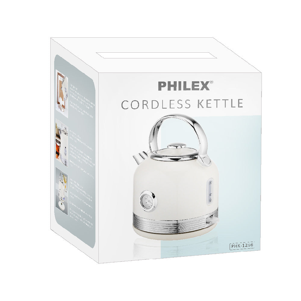 Philex 240V Cordless Stainless Steel Electric Kettle - Warm Off-White/Cream
