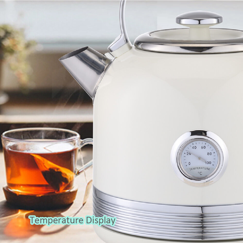 Philex 240V Cordless Stainless Steel Electric Kettle - Warm Off-White/Cream