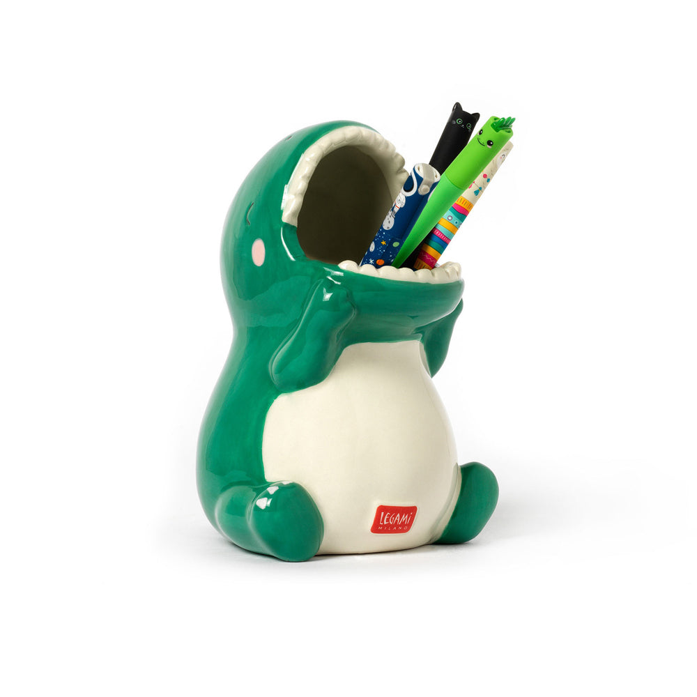 Legami Desk Friends Ceramic Pen/Ballpen Pencil Holder - Dino