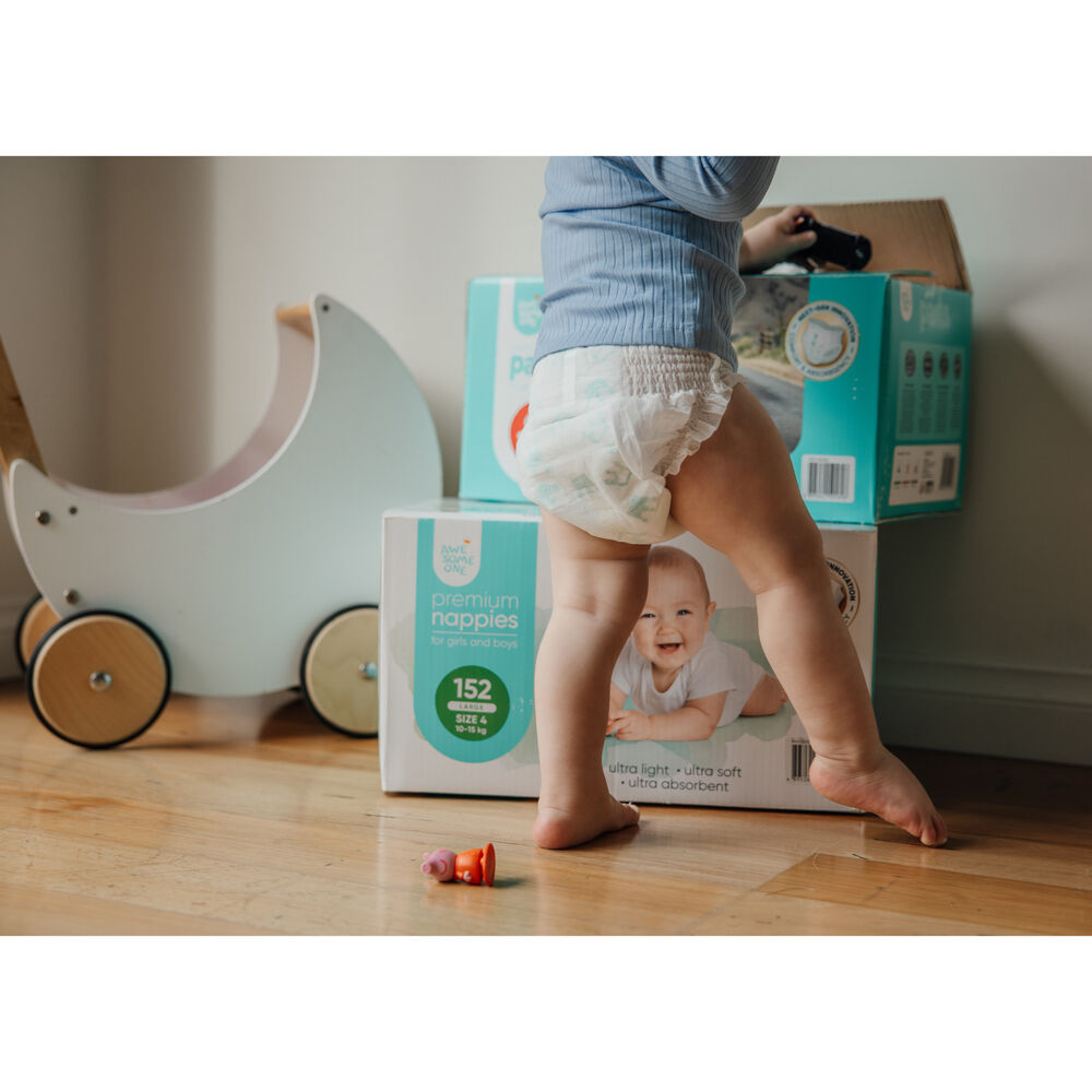 2x 69PK Awesome One Ultra Light, Soft & Absorbent Nappy Pants 13-18kg Size 5 1-3y