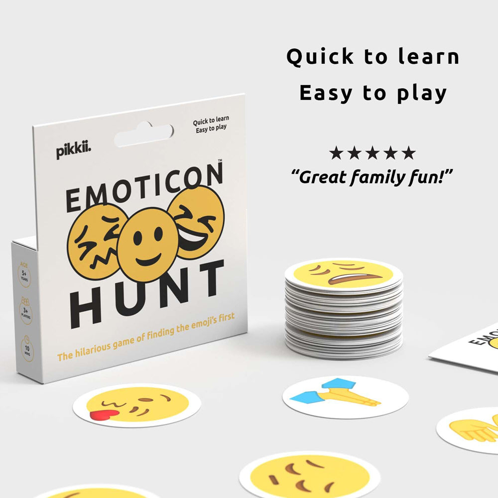 100pc Pikkii Emoticon Hunt 3-Players Card Game Set 10.5cm Kids/Family 3y+