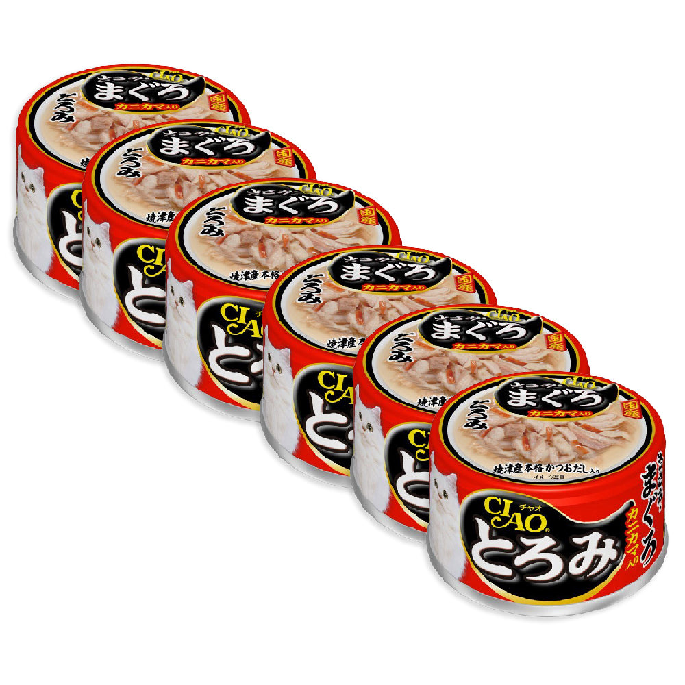 24PK Ciao Toromi Chicken Tuna & Crab Flavour Can Cat/Kitten Pet Food Pack