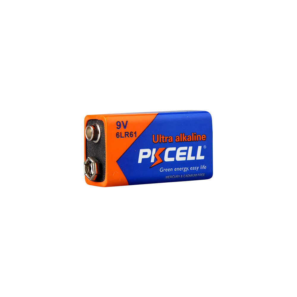 PKCell 9V Ultra Alkaline Battery For High Drain Devices Mercury Free