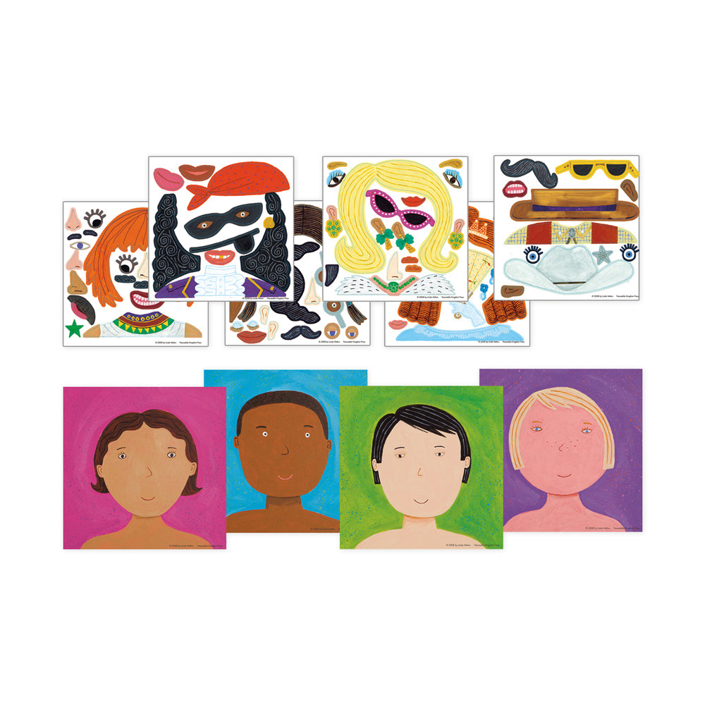 Peaceable Kingdom Reusable Sticker Funny Faces w/ Tote Kids 3y+