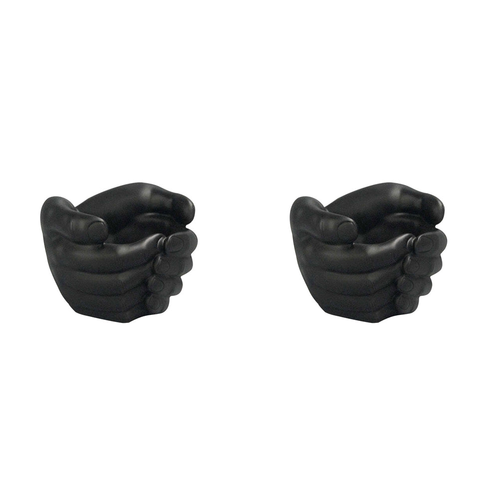 2PK White Moose Resin Hand Planter Vase/Pot Home Decor - Black