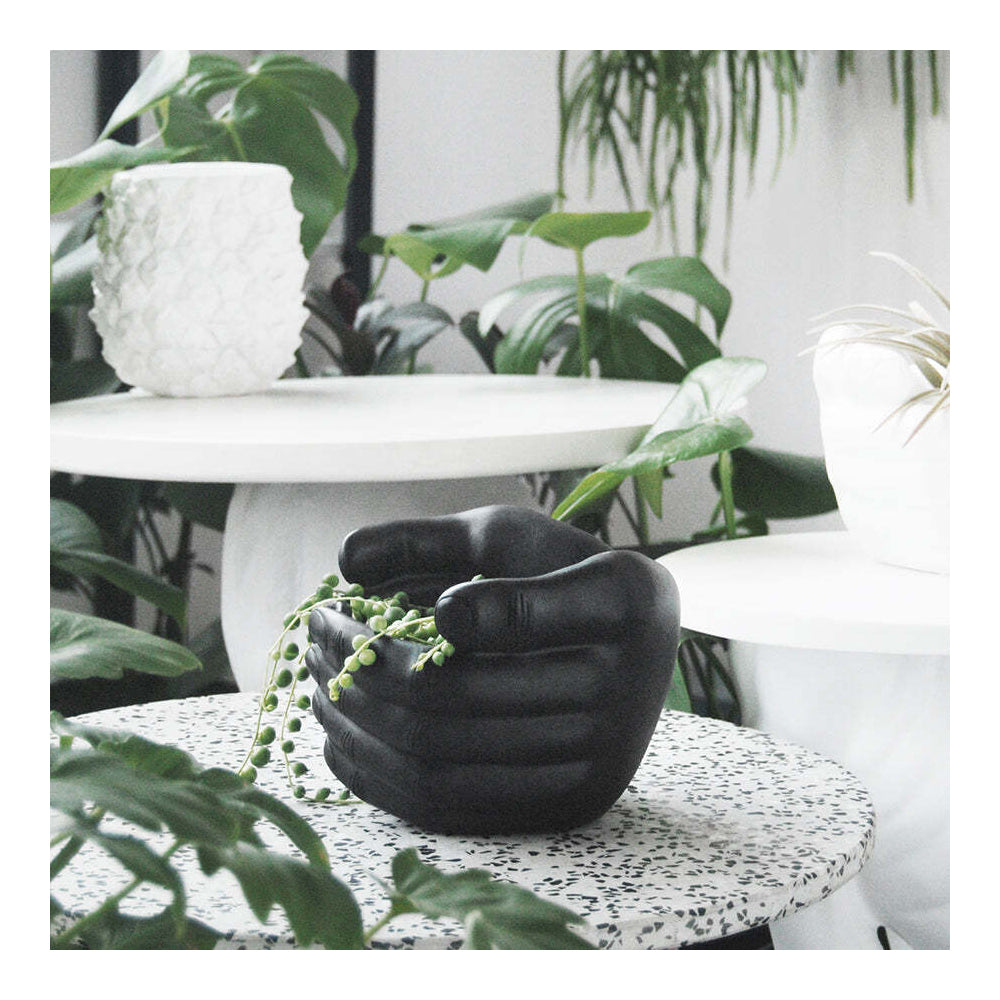 2PK White Moose Resin Hand Planter Vase/Pot Home Decor - Black