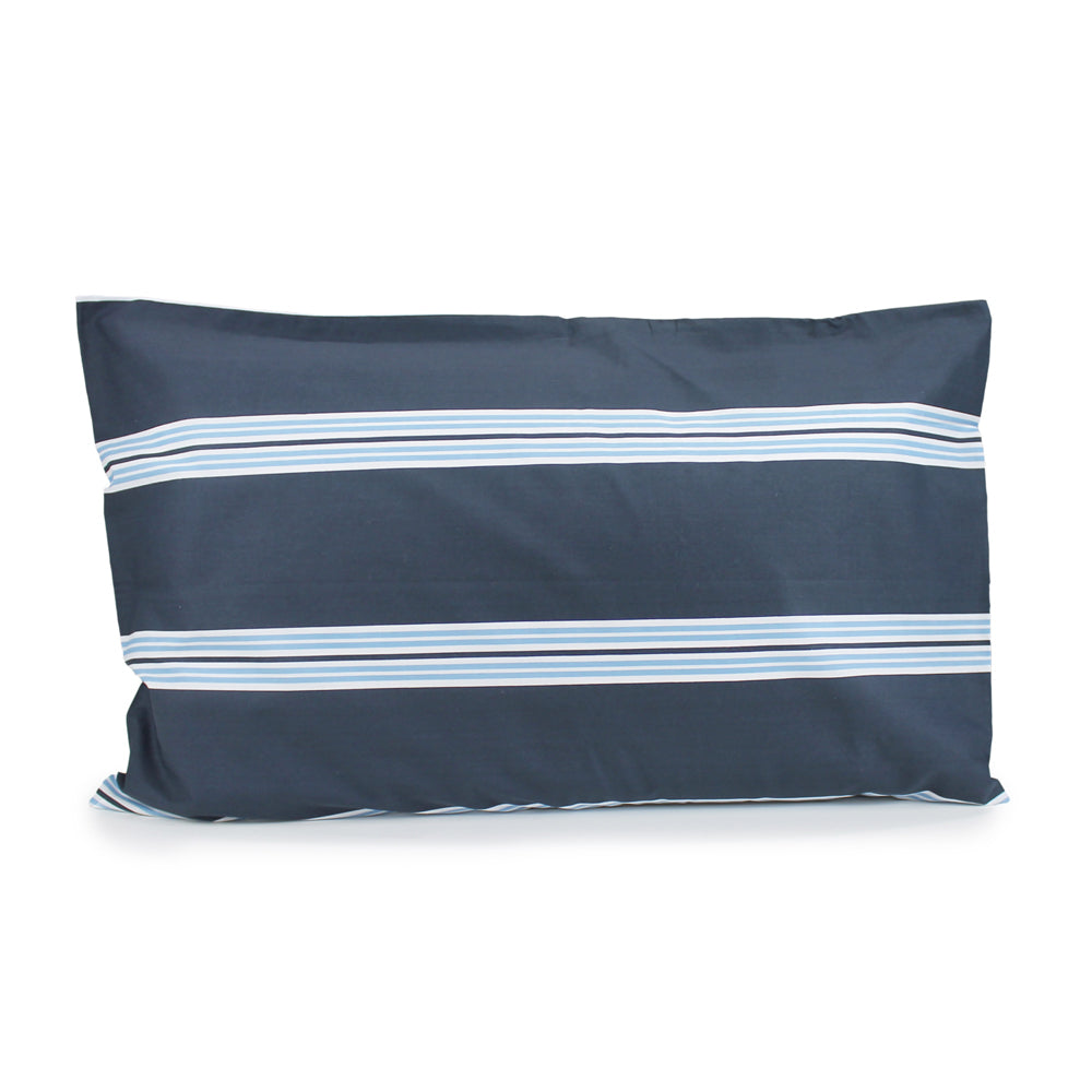 2PK Jason Commercial Hudson Stripe Pillow Case 48x73cm Navy Spring Blue Stripe