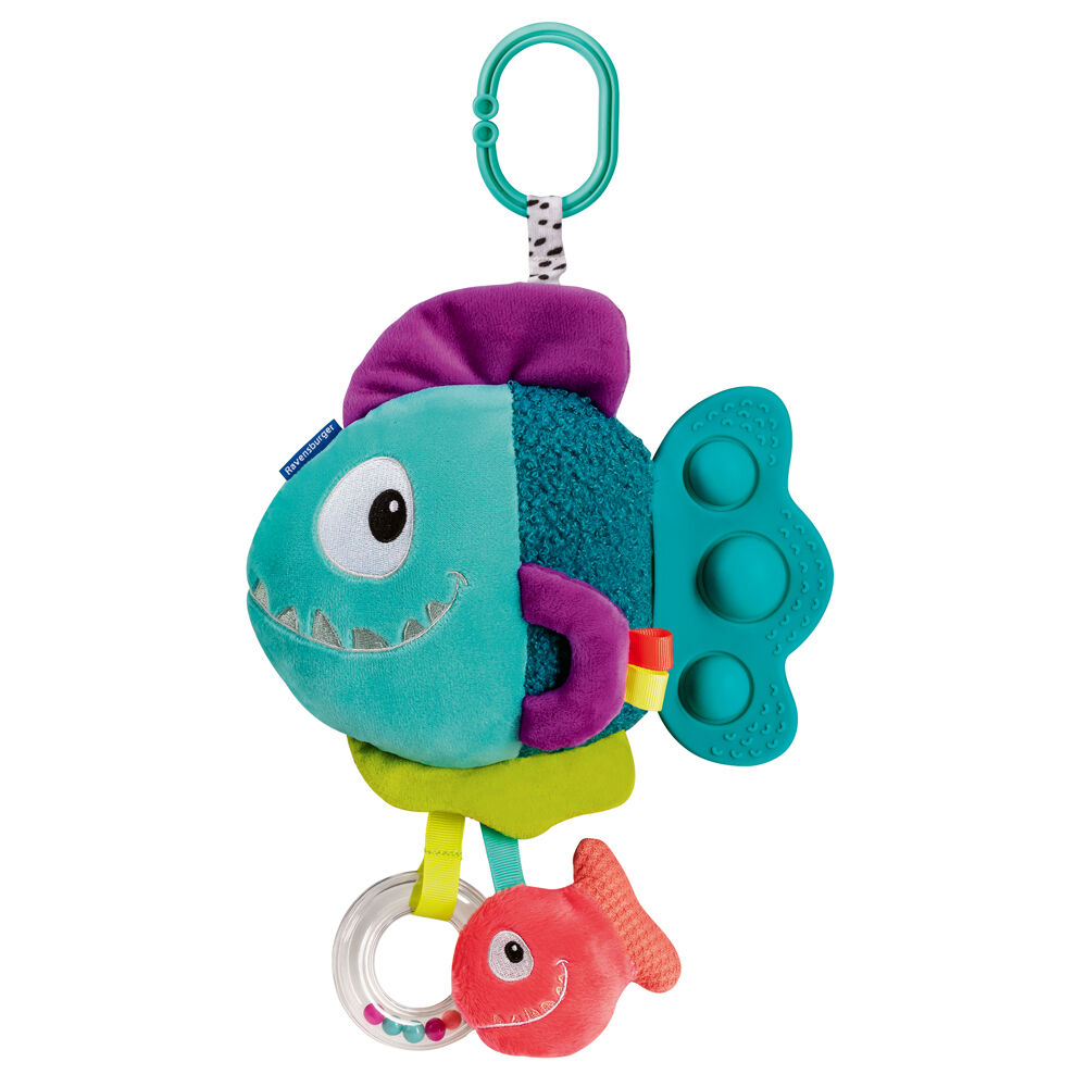 Play+ Pop-it Piranha Baby Sensory Hanging Toy Blue 0m+