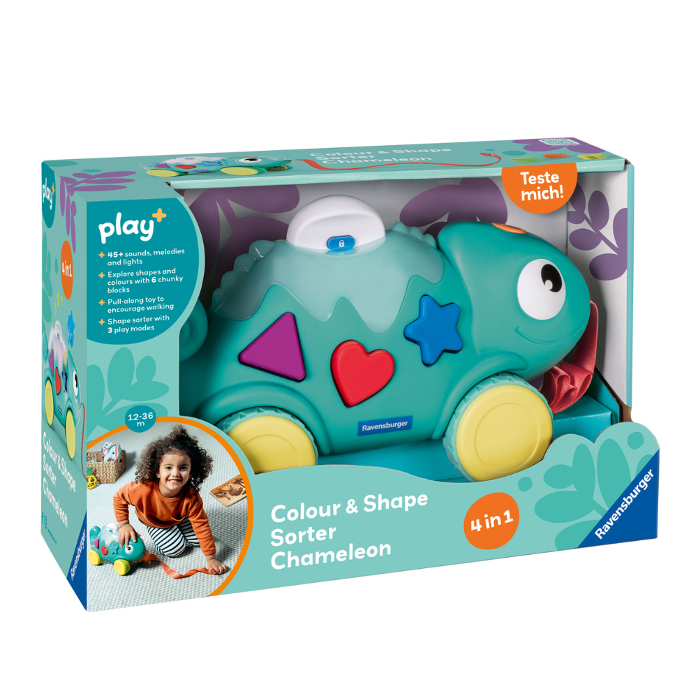 Play+ Colour & Shape Sorter Chameleon Kids Sensory Toy 1y+