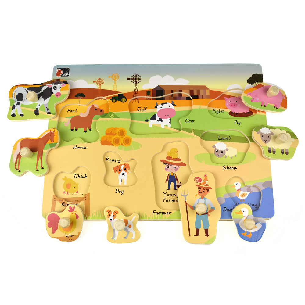 Koala Dream Aussie Wild And Farm Animal Early Learning Peg Puzzle 18m+