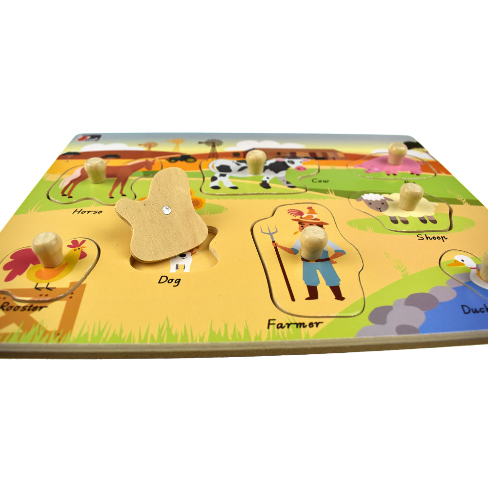 Koala Dream Aussie Wild And Farm Animal Early Learning Peg Puzzle 18m+