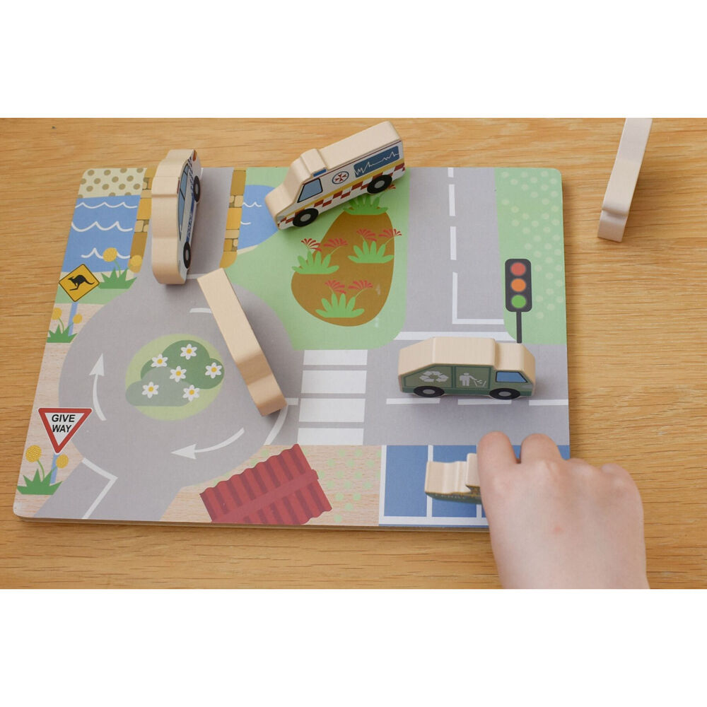 2PK Koala Dream Wooden Chunky Aussie Transport Vehicle Kids Toy Puzzle 12m+
