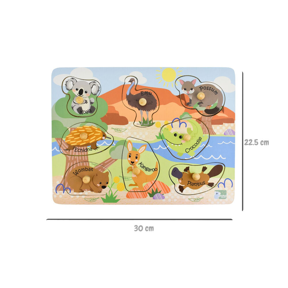 Koala Dream Wooden 2 In 1 Insects, Aussie, Sea Animals Kids Toy Puzzle 18m+