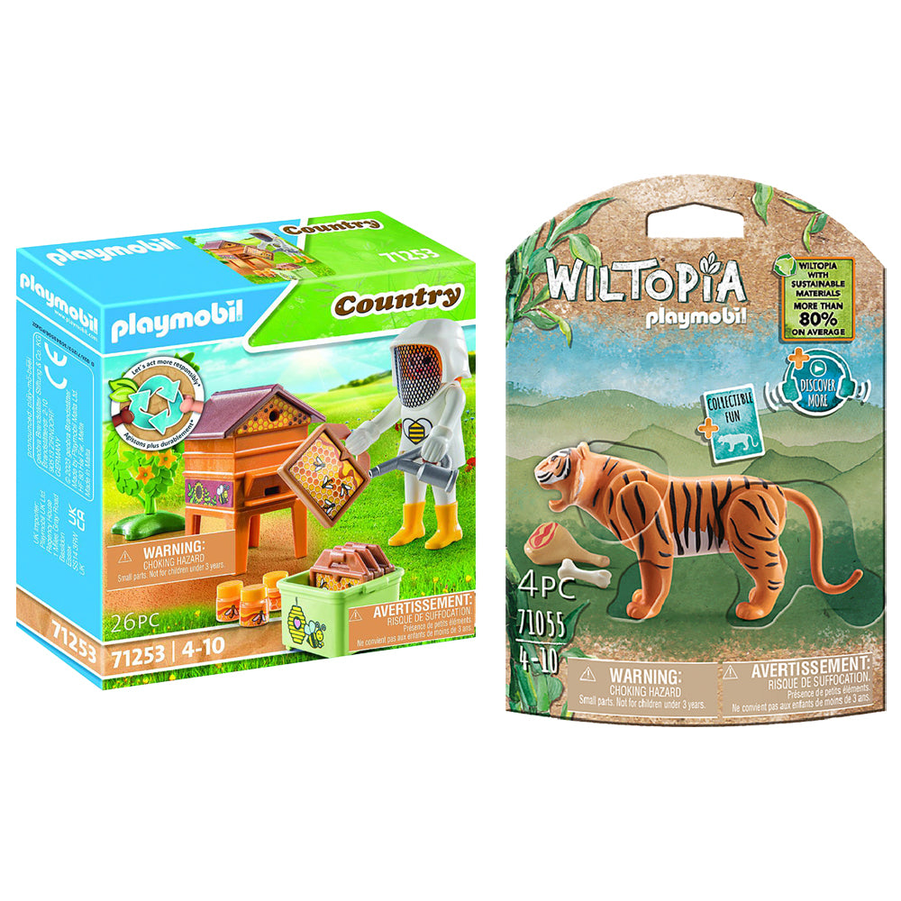 Playmobil Tiger And Female Beekeeper Kids/Childrens Animal Toy Playset 4+