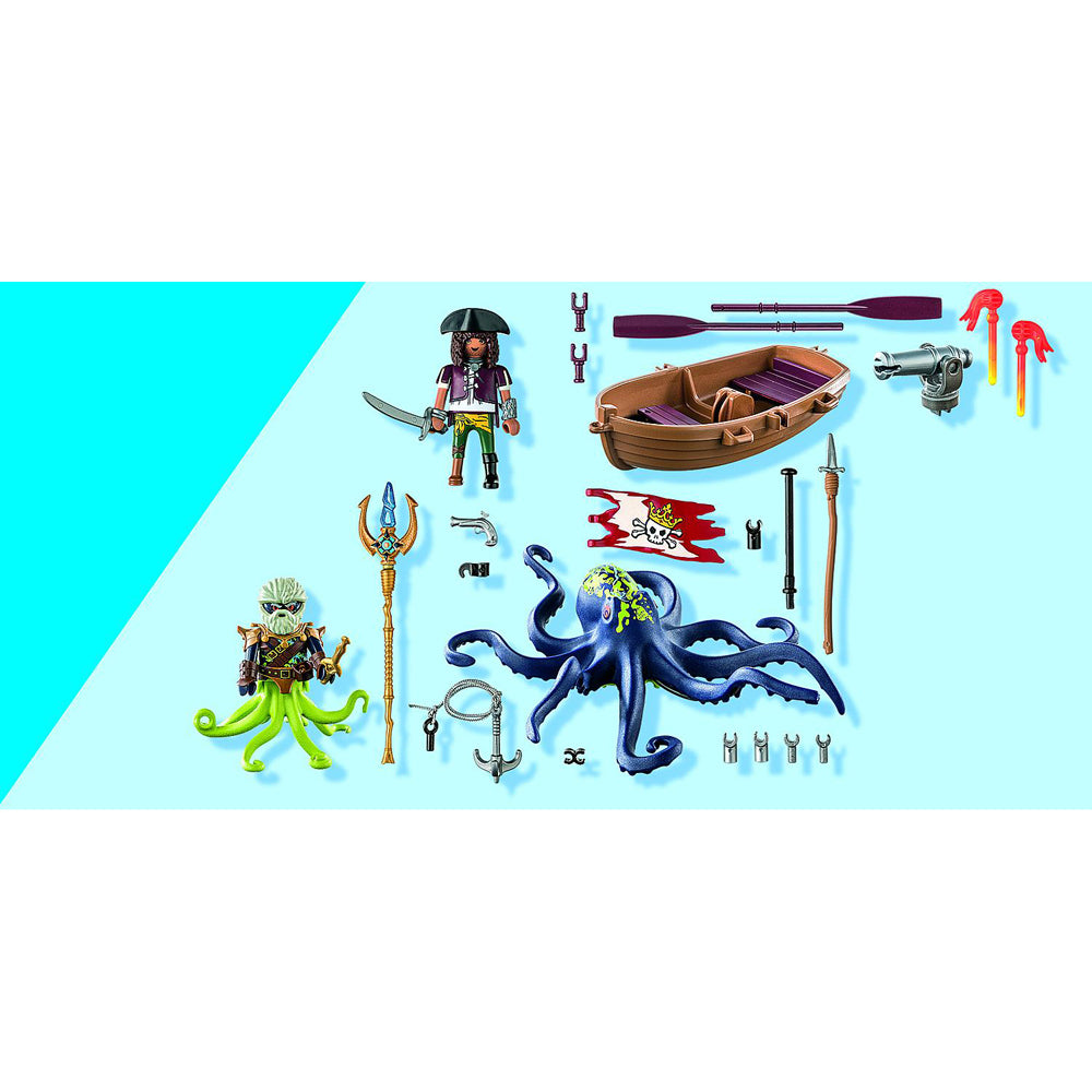 Playmobil Battle against the Giant Octopus Kids/Childrens Toy Playset 4+