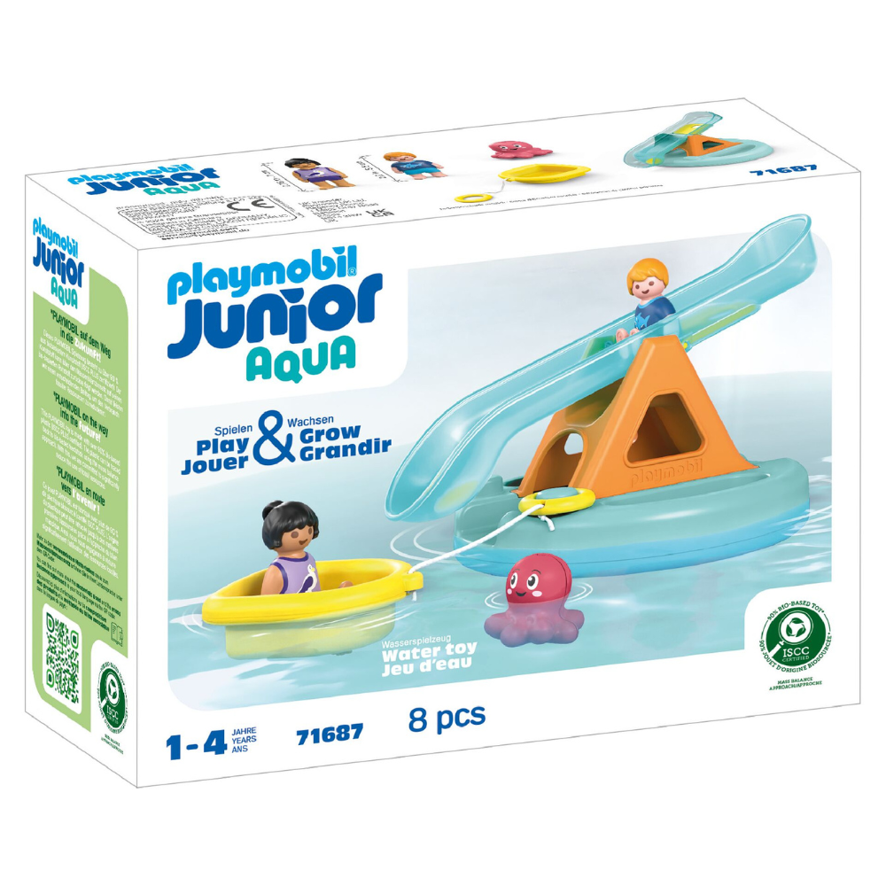 8pc Playmobil Junior Aqua Water Seesaw Boat Kids Bathtime Toy 1y+