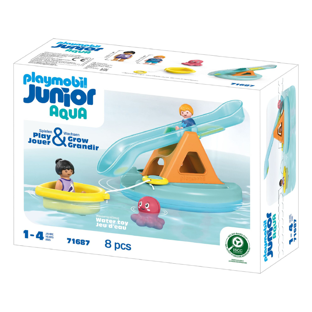 8pc Playmobil Junior Aqua Water Seesaw Boat Kids Bathtime Toy 1y+