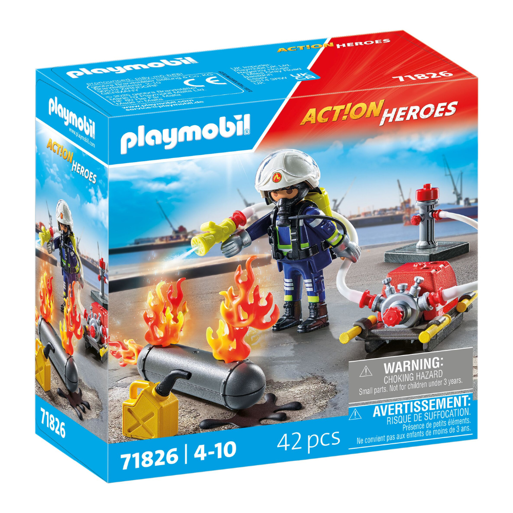 42pc Playmobil Firefighter w/ Water Pump Kids Action Figure Toy 4y+