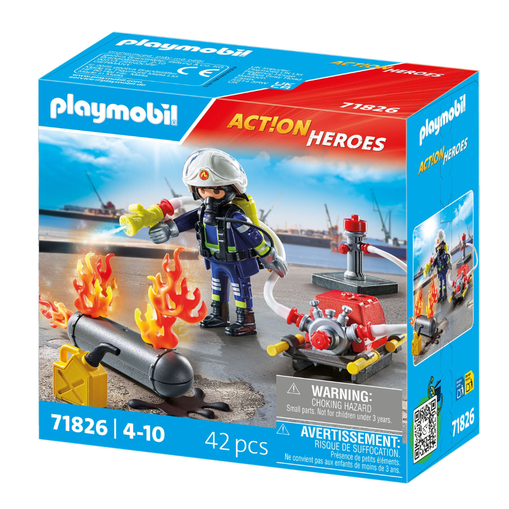 42pc Playmobil Firefighter w/ Water Pump Kids Action Figure Toy 4y+
