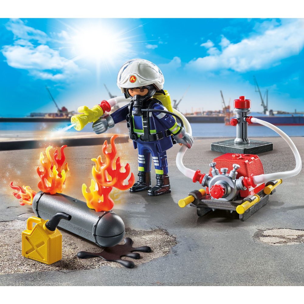 42pc Playmobil Firefighter w/ Water Pump Kids Action Figure Toy 4y+