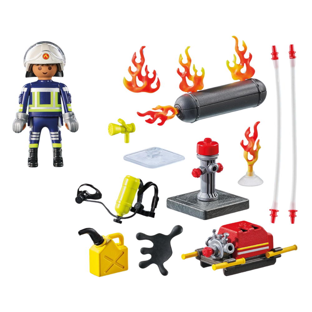 42pc Playmobil Firefighter w/ Water Pump Kids Action Figure Toy 4y+