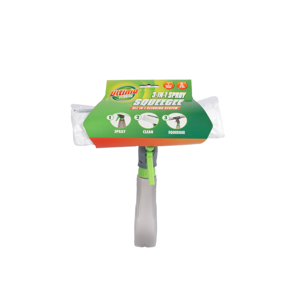 3PK Ultimo  3 In 1 Spray Squeege Window Cleaner 25x23cm